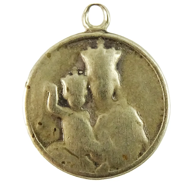 HEAVILY WORN SCAPULAR Medal Our Lady of Mt Carmel Sacred Heart Jesus ...