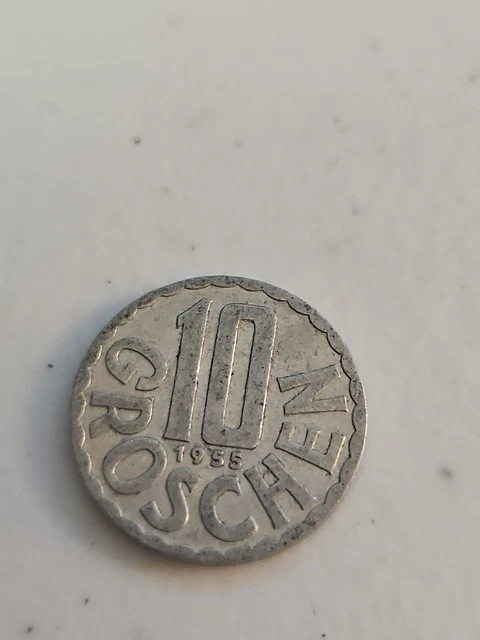 Remarkable 1955 Austria 10 Groschen Coin - Second Republic Era