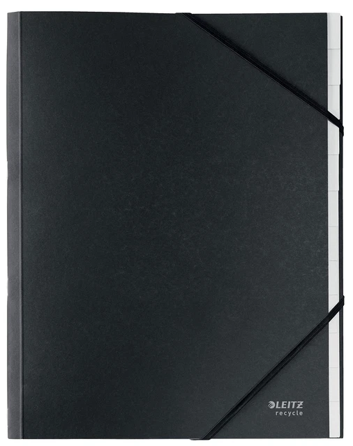 LEITZ A4 CARD Divider Book File, Integrated Index with 12 Compartments ...