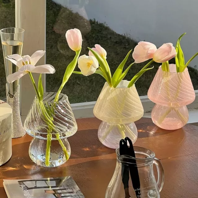 Table Lamp Flower Vase Glass Home Decor New Mushroom Vase  Flower Arranger