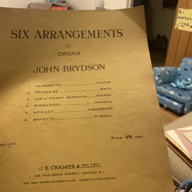 Six Arrangements For Organ John Brydson