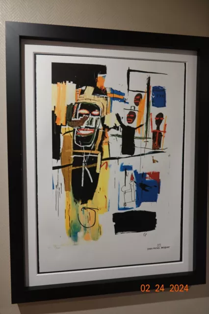 Jean-Michel Basquiat Lithographie 70x50 cm, signiert & mit Prägestempel!