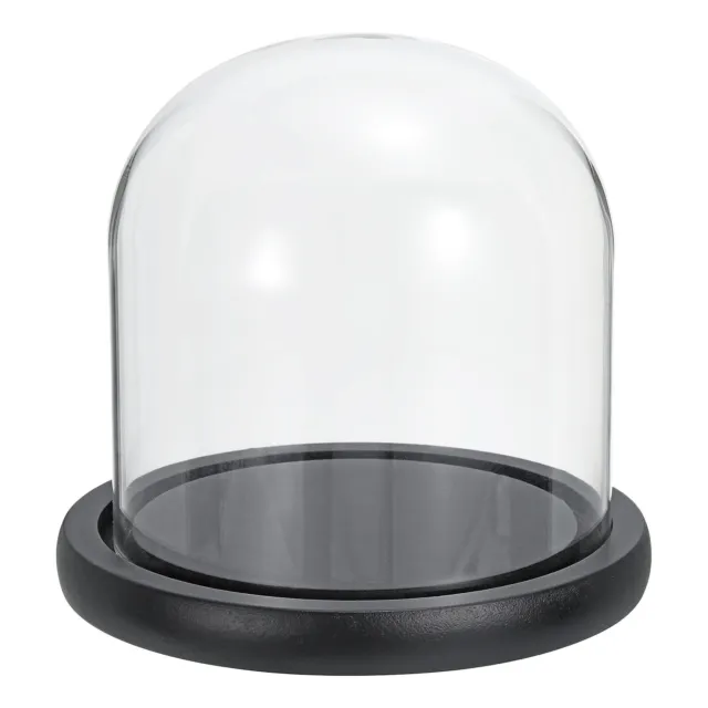 6.1"x5.9" Clear Cloche Glass Dome Glass Bell Jar Display with Wooden Base
