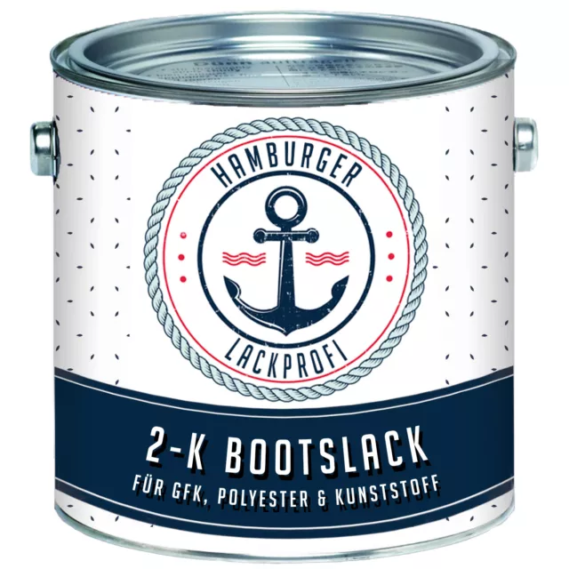 2K Bootslack GLÄNZEND Graphitgrau RAL 7024 Grau für GFK Bootsfarbe Yachtlack HLP