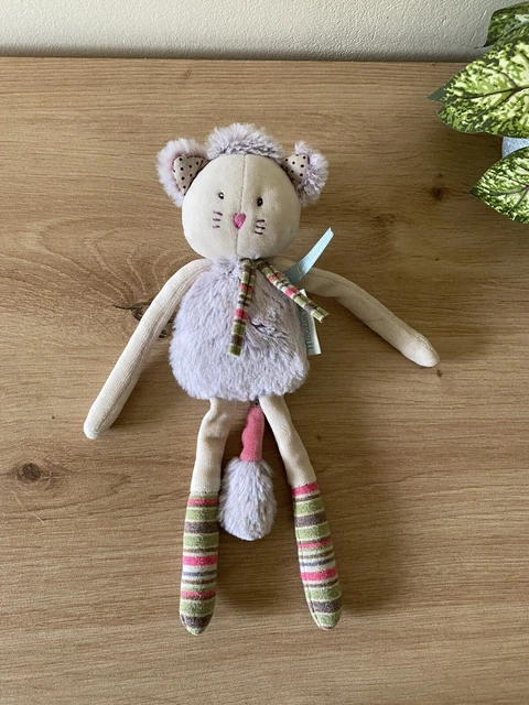 Doudou Hochet Grelot Chat Gris Fourrure Les Pachats Moulin Roty