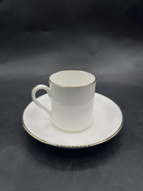 CROWN STAFFORDSHIRE TIFFANY & CO White Gold Trim Demitasse Cup & Saucer