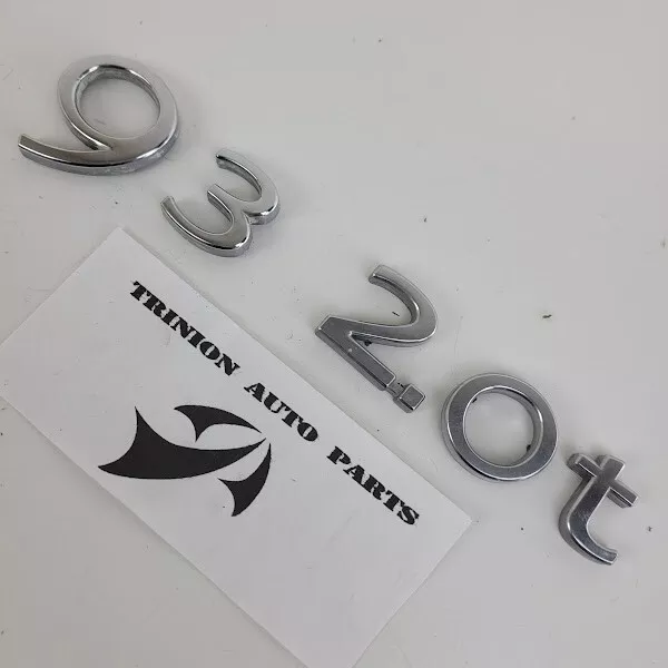 2004-2010 Saab 9-3 Rear Trunk Emblem Set Badge Logo Letters Numbers Chrome OEM