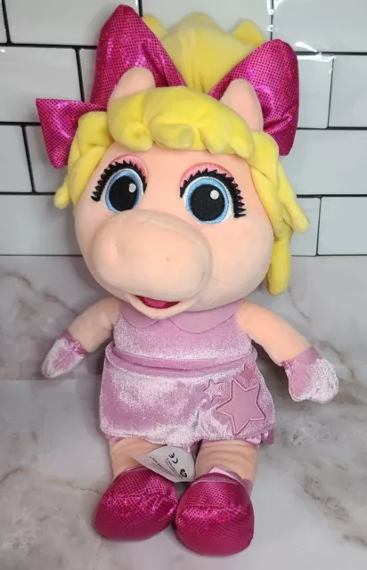 Disney Store Miss Piggy Muppet Babies 15" Plush Pig Pink Soft Toy Stuffed Animal