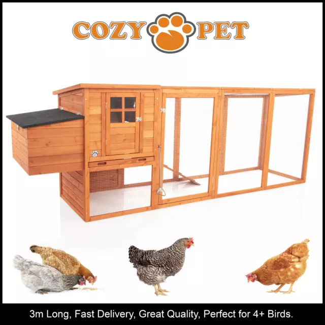 Chicken Coop Cozy Pet Deluxe Hen House Poultry Ark Rabbit Hutch Run Coup CC06-N