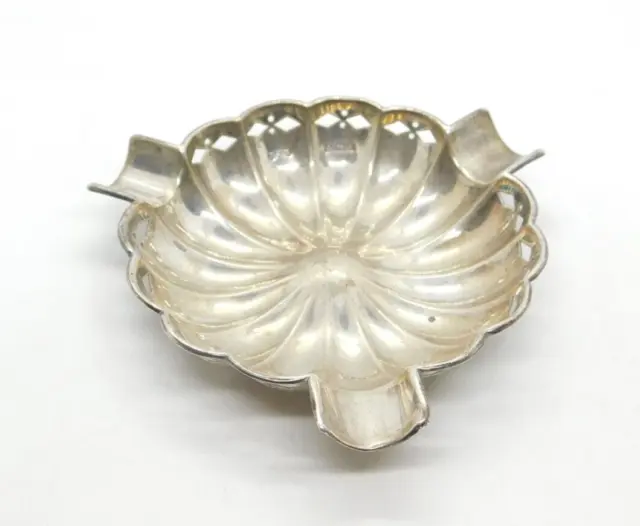 Sterling Silver Shell Shaped Campaign Ash Tray Antique 1923 Birmingham Deco