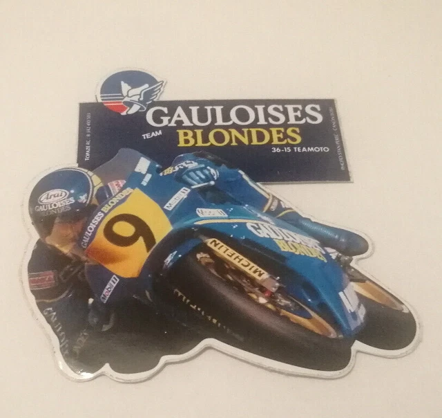 AUTOCOLLANT STICKER VINTAGE MOTO Grand Prix TEAM GAULOISES BLONDES 9 cm / 8,5 cm EUR 5,00 - FR AUTOCOLLANT STICKER VINTAGE MOTO Grand Prix TEAM GAULOISES BLONDES 9 cm / 8,5 cm EUR 5,00 - FR