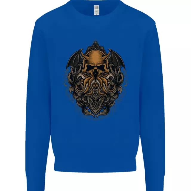Felpa da uomo Cthulhu Octopus Kraken Devil Skull Demon 10
