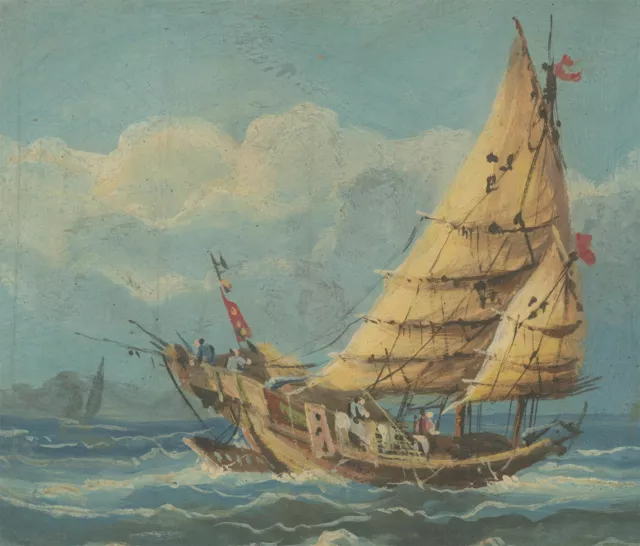 20th Century Gouache - Nautical Scene