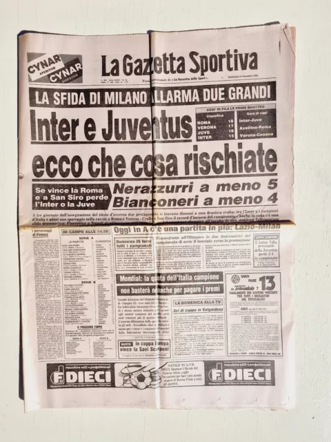 Journal Screen Sport 19 December 1982 Inter - Juventus - Roma - Savi Boots