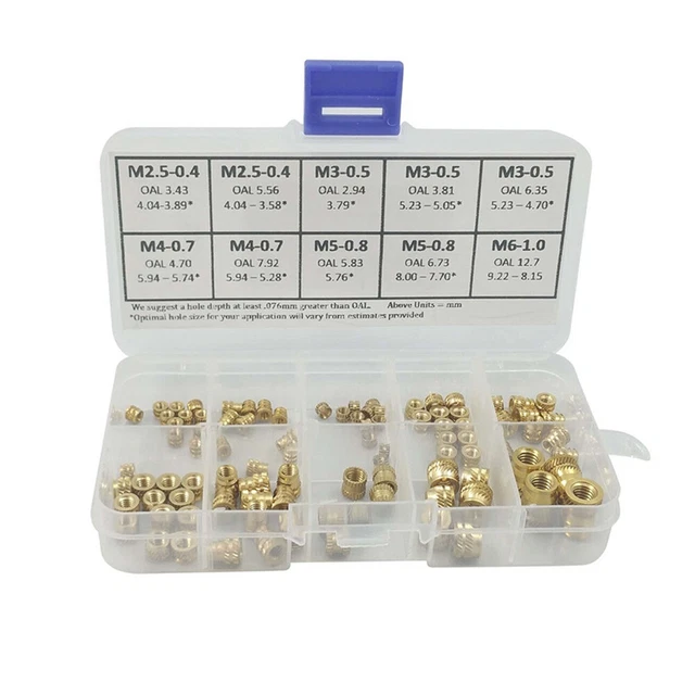 94 pz.* Assortimento A filettatura metallica metrica set calore viti inserti per