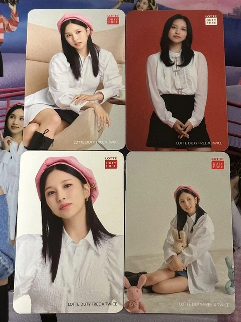 TWICE Mina Lotte Duty Free Store LTD Lot de 4 cartes photo officielles