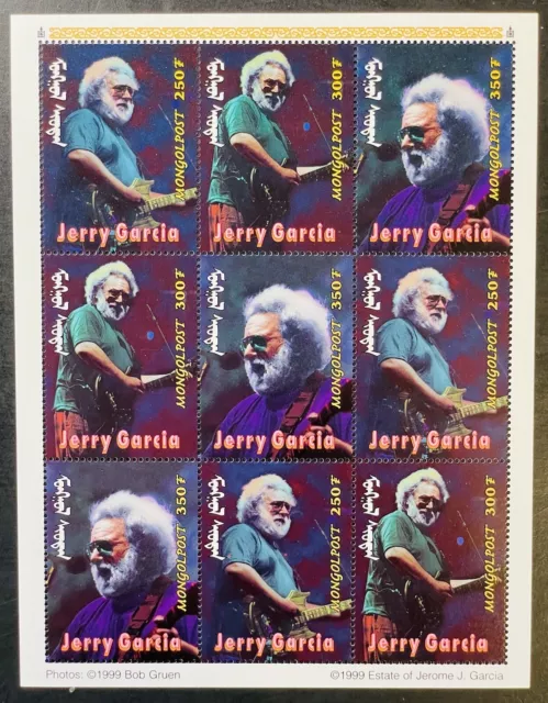 Mongolia Jerry Garcia Stamps 1999 Mnh Rock N Roll Grateful Dead Guitar Music Db