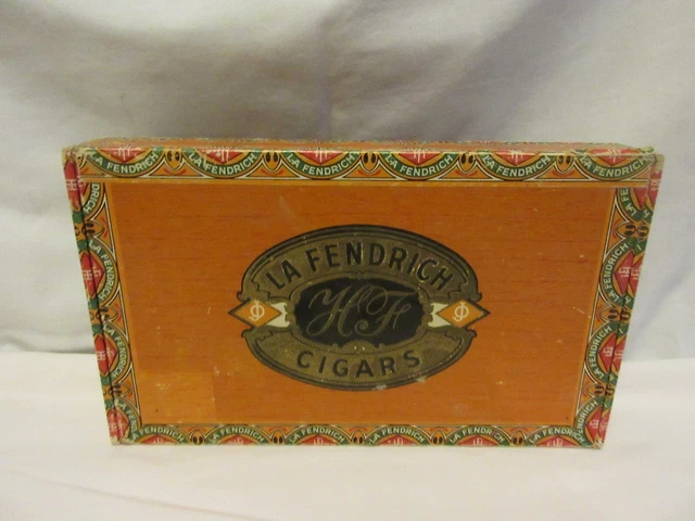 Vintage La Fendrich Perfecto Extra Cigar Box Imported Java Wrapper