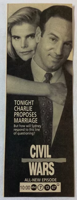 1993 Abc TV Ad ~ Civil Wars ~ Mariel Hemingway, Peter Onorati