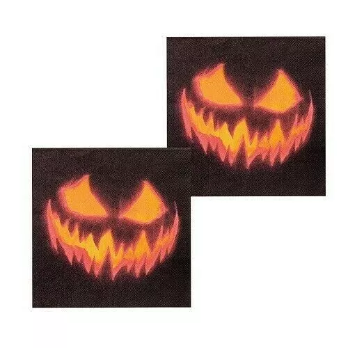 Creepy Pumpkin Paper Napkins Halloween Table Serviettes Horror Party Tableware