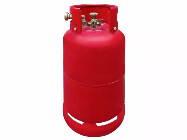 Gastankflasche Tankflasche Rot Stahl Brenngastank 14 Kg 36 Liter inkl. 3 Adapter