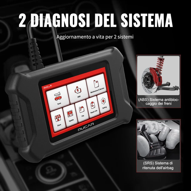 MUCAR CS2 ABS SRS Sistema Auto Diagnosi OBD2 Scanner Strumento diagnostico 2