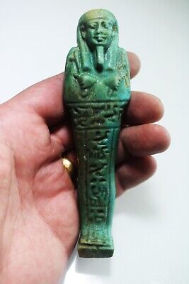 Zurqieh -Ad1607- Ancient Egypt . Faience Ushabti For A General. 600 - 300 B.c