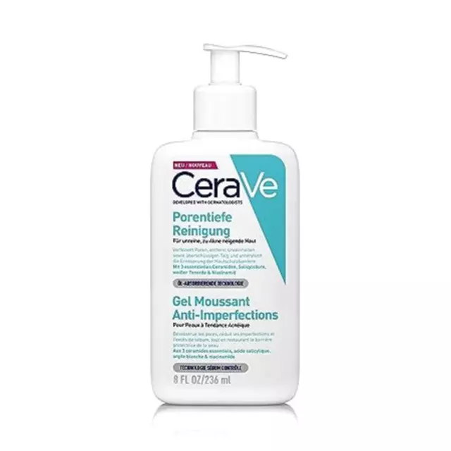 CeraVe Deep Pore Cleansing for the Face, Schäumendes Reinigungsgel gegen Pickel