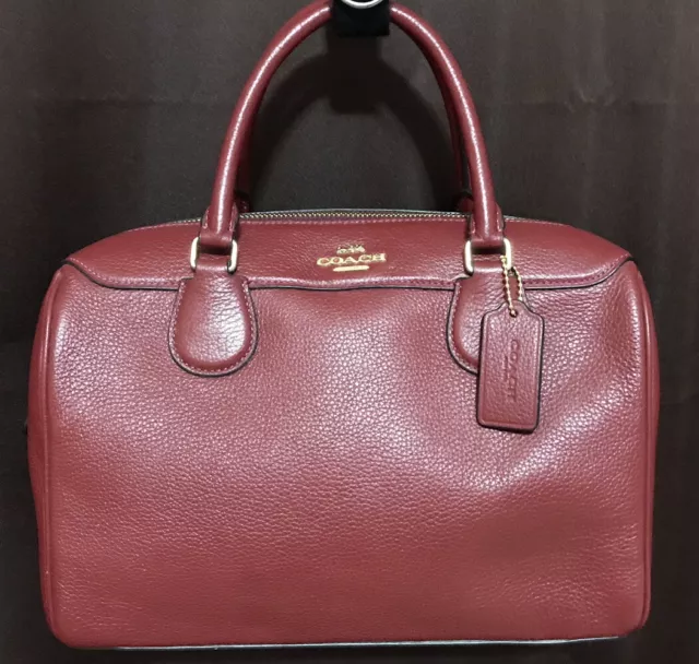 Coach Mini Bennett Black Luxury Shearling & Leather Handbag Satchel Bag  F36689