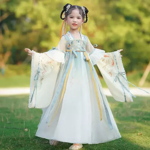 Kids Hanfu Chinese Traditional Folk Costume Girl Dance Wear Fairy Cosplay Suit