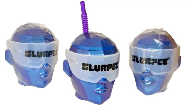 Lot of 3 7-Eleven 2023 Brain Freeze Character Head SLURPEE Cups w/Straws New