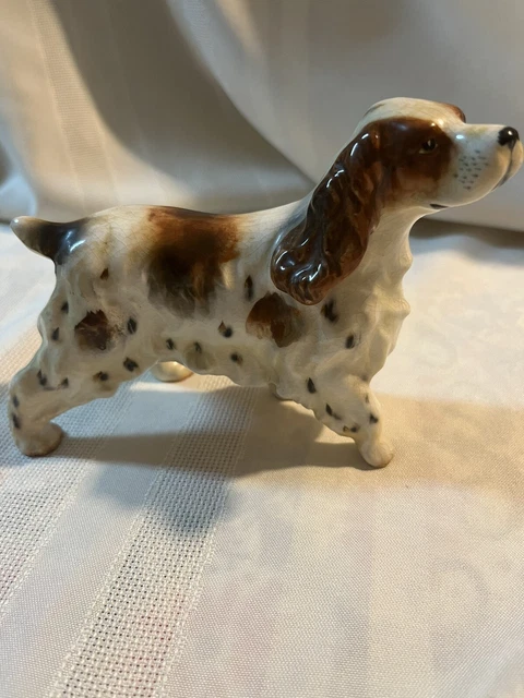 Vintage LEFTON Ceramic Dog Figurine SPRINGER SPANIEL Japan Colletible