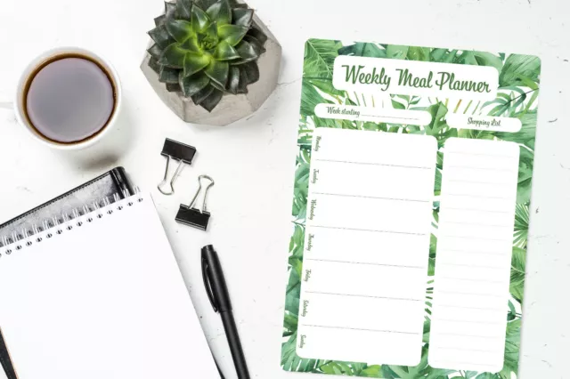 A4 Magnetic Meal Planner Reusable Weekly for Fridge Get Organised Dry Erase