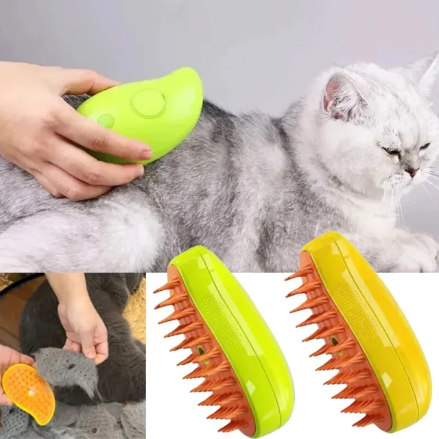 3 In 1 Dog Cat Steam Brush Electric Spray Massage Comb Pet Hair Removal Combo
