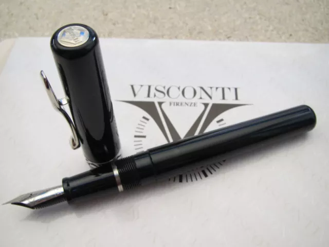 Visconti Kaleido Voyager black 14kt Au EF nib fountain pen MIB