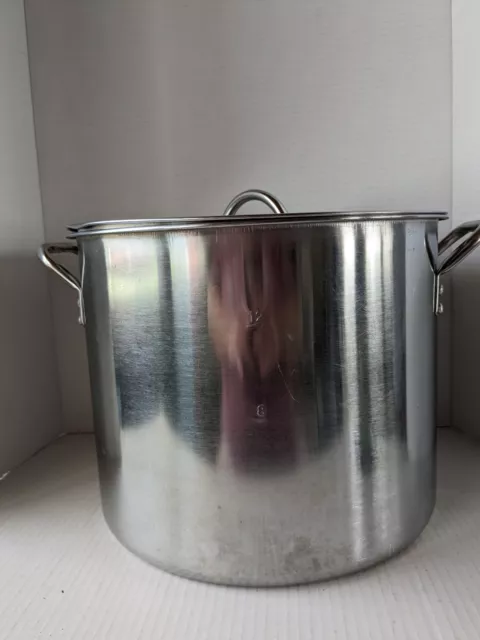 Large Heavy Duty Stainless Steel 16 Qt. Stock Pot With Handled Lid