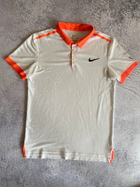 Roger Federer 2015 US Open Day Nike Tennis Polo Shirt Medium Excellent Condition