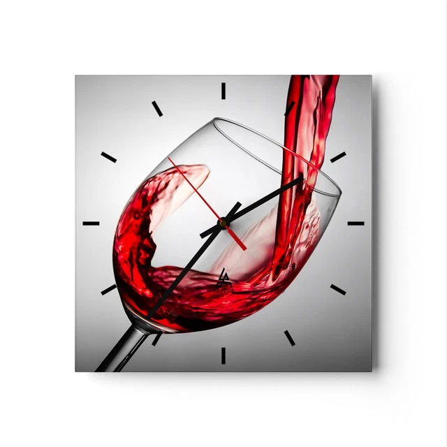 Levandeo Orologio Da Parete In Vetro 30x30 Cm - Decorazione Cucina Con Motivo Peperoncino E Spezie - Silenzioso, Batteria AA
