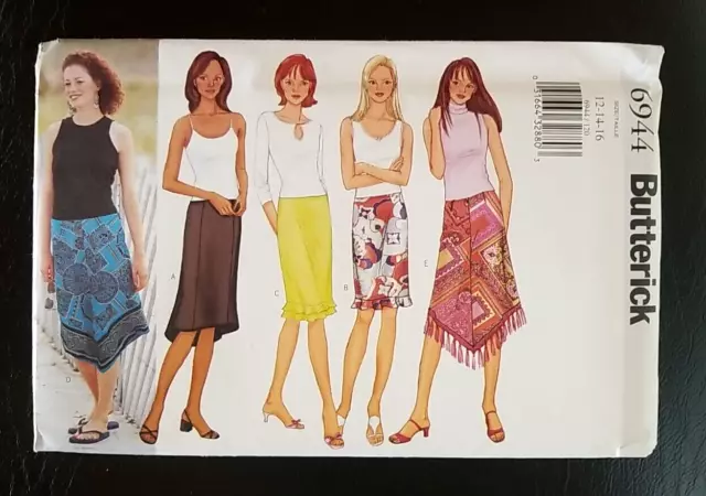 Butterick 6944 Sz 12-14-16 Sew Pattern UNCUT 5 Skirt Length & Hem Options EASY