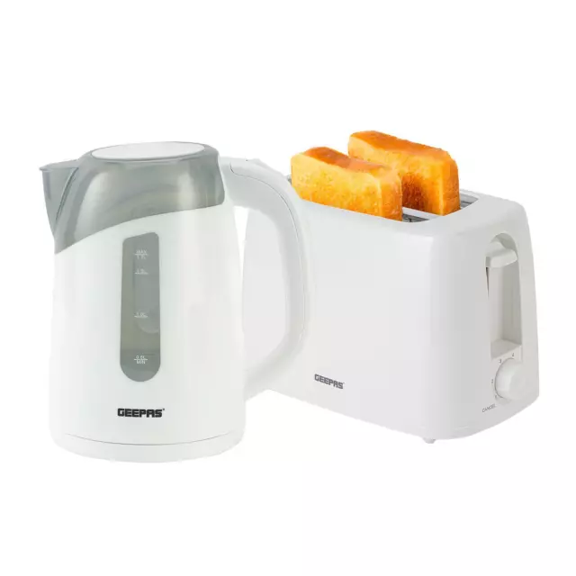 2 Slice Toaster & Illuminating Electric Kettle Combo Set 1.7L Cordless Jug