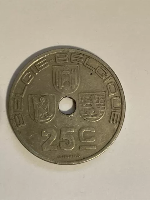 Belgium 25 Centimes 1938 KM# 115 BELGIE - BELGIQUE Léopold III