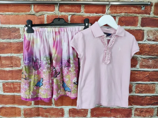 Girls Bundle Age 5-6 Years Ralph Lauren M&S Polo Top T-Shirt Skirt Kids 116Cm