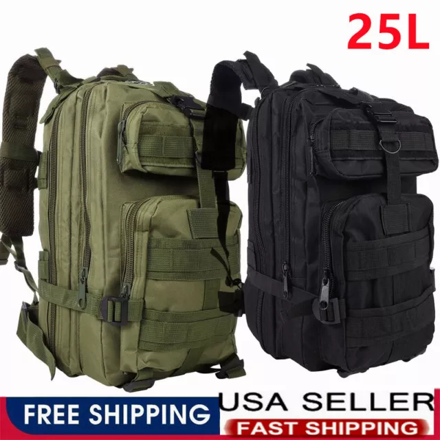 25L Outdoor Military Molle Tactical Backpack Rucksack Camping Hiking Travel Bag