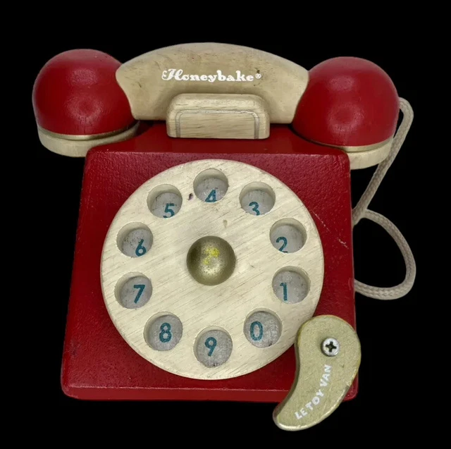 Le Toy Van HONEYBAKE PLAY VINTAGE PHONE Kids Toddlers Wooden Pretend