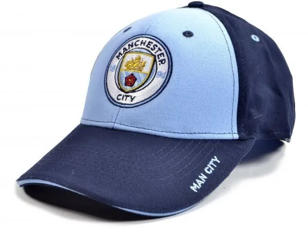 Manchester City Druckknopflasche Kappe himmelblau marineblau offizielles Lizenzprodukt