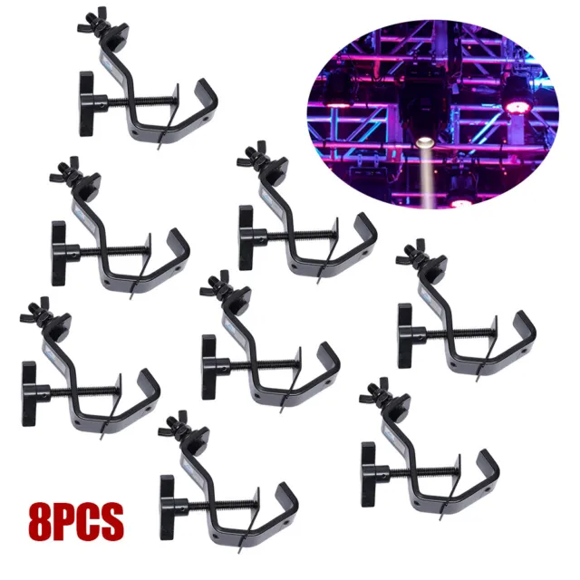 8Pcs Stage Light Clamps Hook 1⅜-1⅝ Inches For DJ Truss Lighting C Clamp Iron
