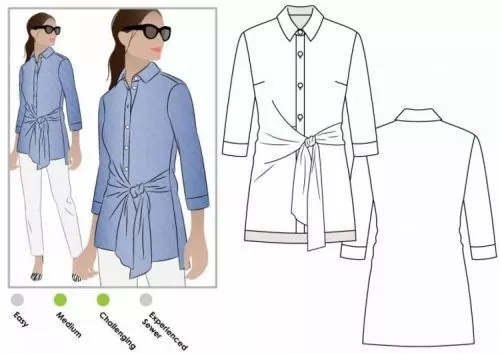 Style Bogen Nähmuster Julia Shirt Größen 18-30