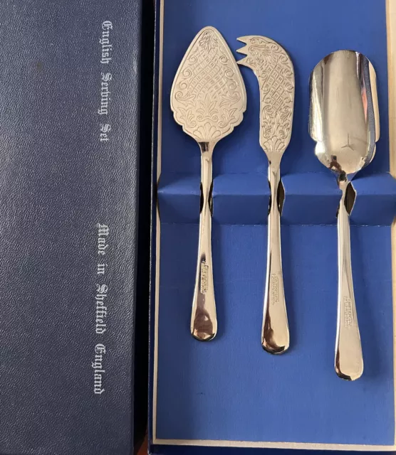 Vintage, Sheffield, Silver-plated English Service Set, 3 Pieces, Made In England