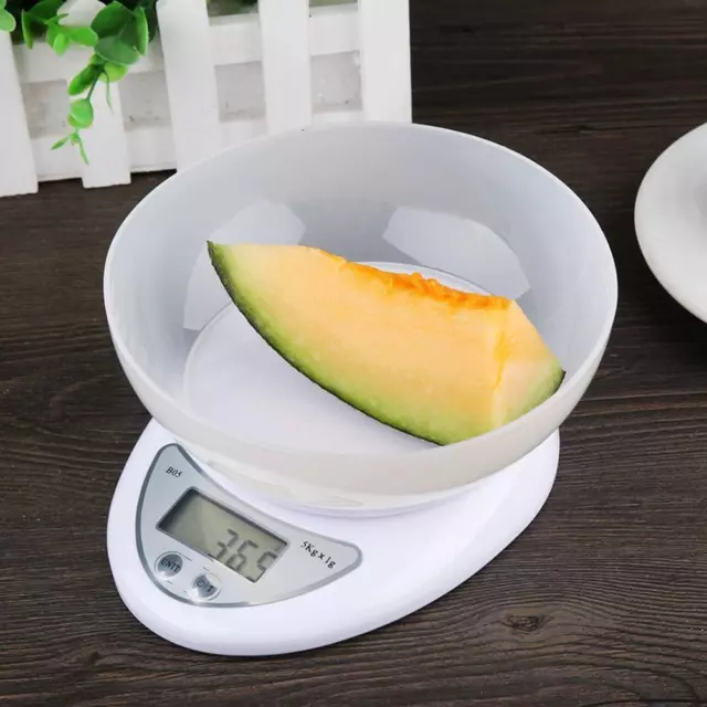 5kg Digital Kitchen Scales LCD Electronic Cooking Scale SALE UK Bowl Food Q4O1