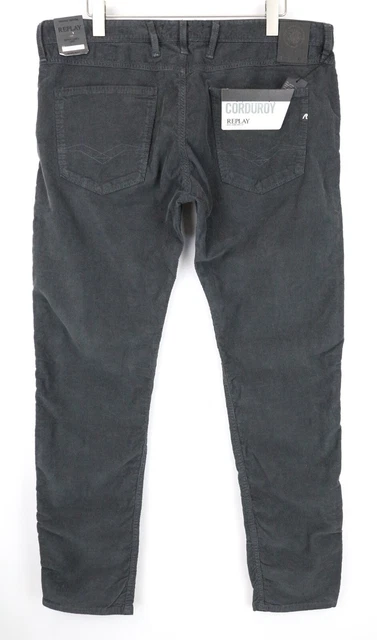 Replay Anbass Jeans Uomo: Slim Fit Vita Normale, Lavaggio Freddo 633 Foresta, Taglia W38/L32